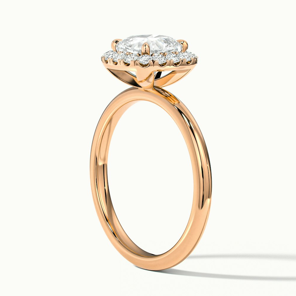 Claire 3.5 Carat Cushion Cut Halo Moissanite Engagement Ring in 10k Rose Gold