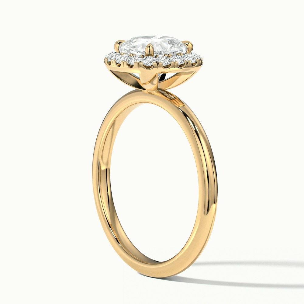 Claire 3 Carat Cushion Cut Halo Moissanite Engagement Ring in 10k Yellow Gold