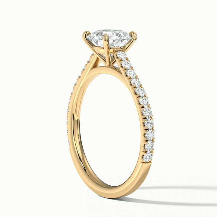 Carly 2.5 Carat Round Solitaire Scallop Moissanite Engagement Ring in 10k Yellow Gold