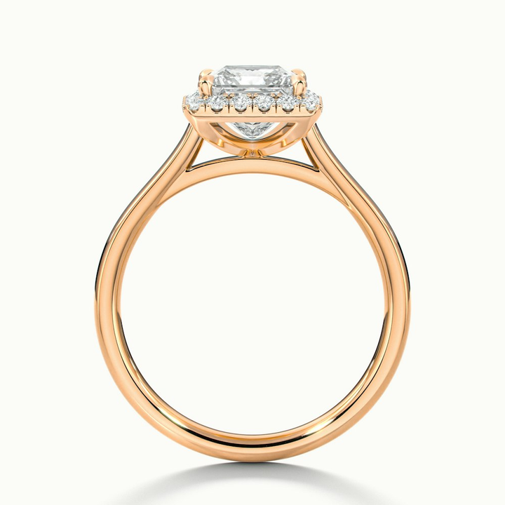 Bela 3.5 Carat Princess Cut Halo Moissanite Engagement Ring in 10k Rose Gold