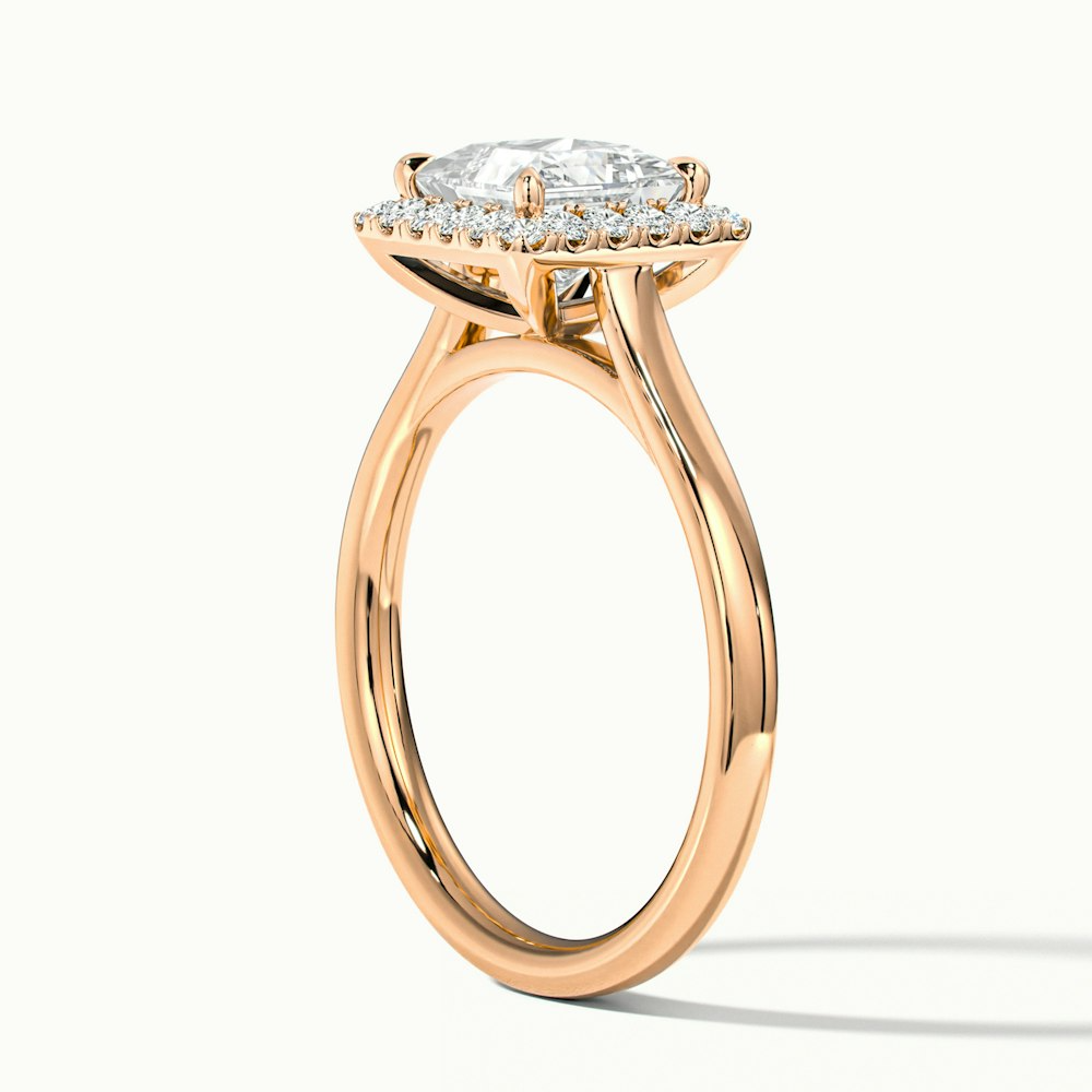 Bela 3.5 Carat Princess Cut Halo Moissanite Engagement Ring in 10k Rose Gold