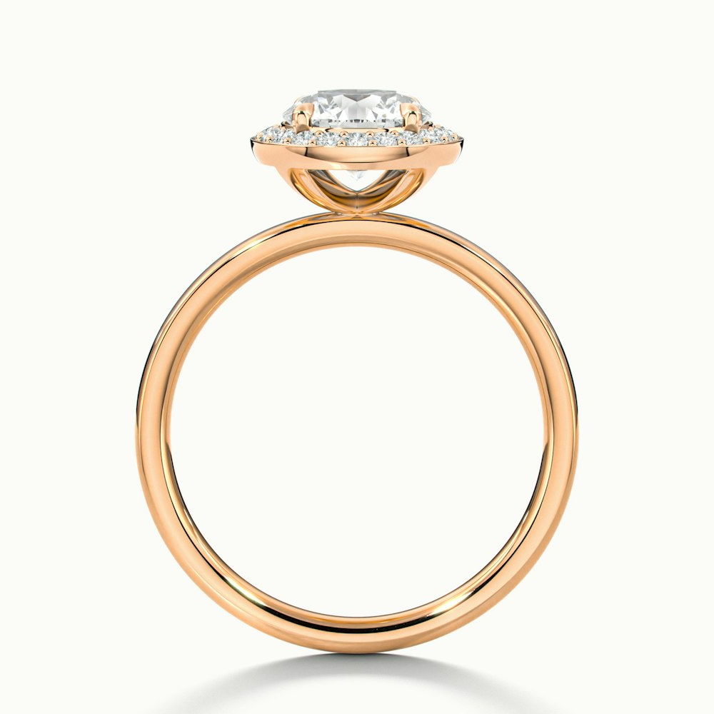 Arya 3.5 Carat Round Halo Pave Lab Grown Diamond Ring in 10k Rose Gold