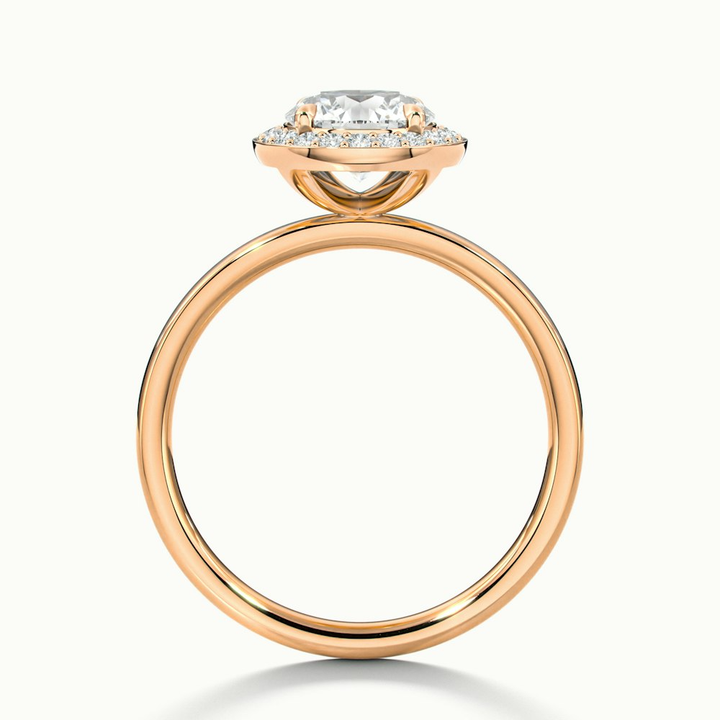 Aura 3 Carat Round Halo Pave Moissanite Engagement Ring in 18k Rose Gold