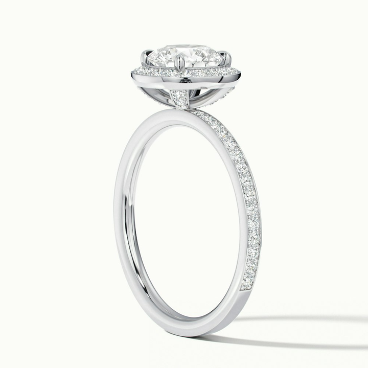 Lisa 2 Carat Round Halo Pave Lab Grown Diamond Ring in 10k White Gold