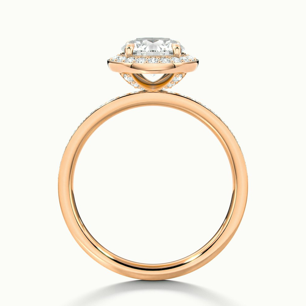 Nyra 2 Carat Round Halo Pave Moissanite Engagement Ring in 10k Rose Gold