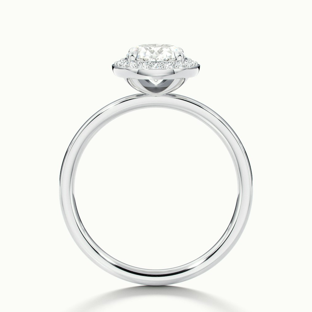 Aisha 3 Carat Oval Halo Lab Grown Diamond Ring in 10k White Gold