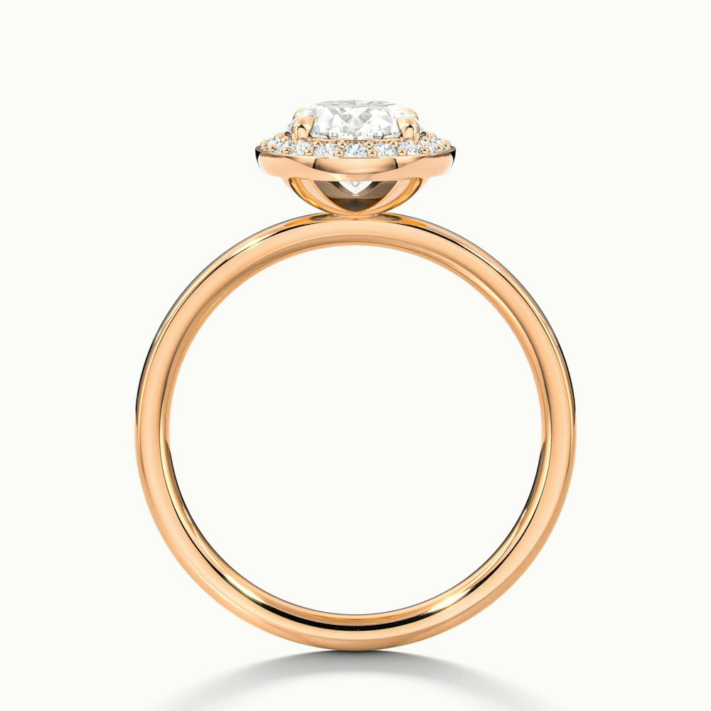 Aisha 3.5 Carat Oval Halo Lab Grown Diamond Ring in 10k Rose Gold