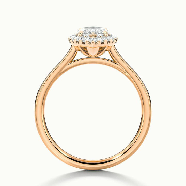 Lena 3 Carat Marquise Halo Moissanite Engagement Ring in 18k Rose Gold