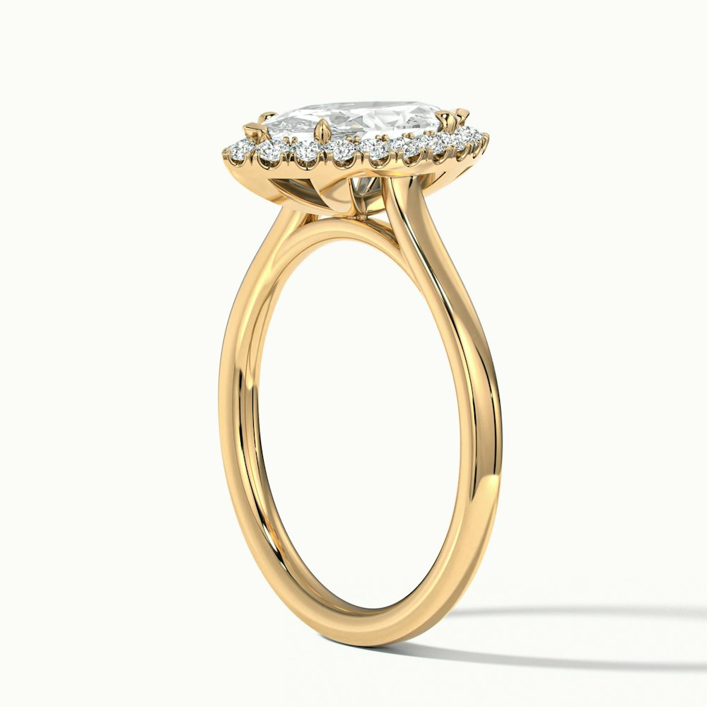 Anaya 1.5 Carat Marquise Halo Lab Grown Diamond Ring in 10k Yellow Gold