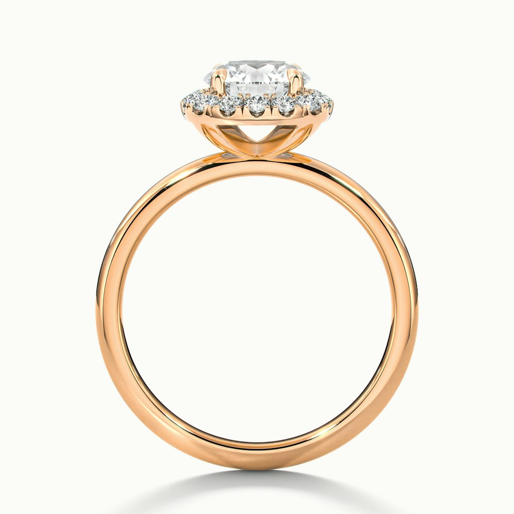 Angel 2 Carat Round Cut Halo Lab Grown Diamond Ring in 14k Rose Gold