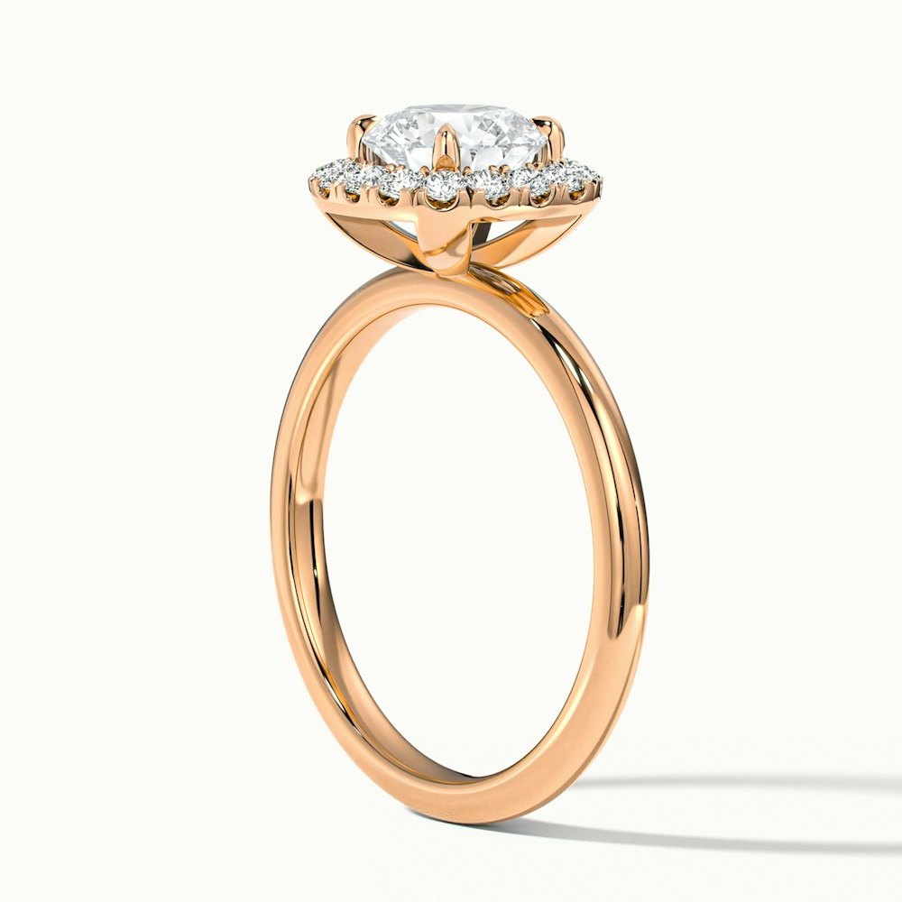 Angel 2 Carat Round Cut Halo Lab Grown Diamond Ring in 10k Rose Gold