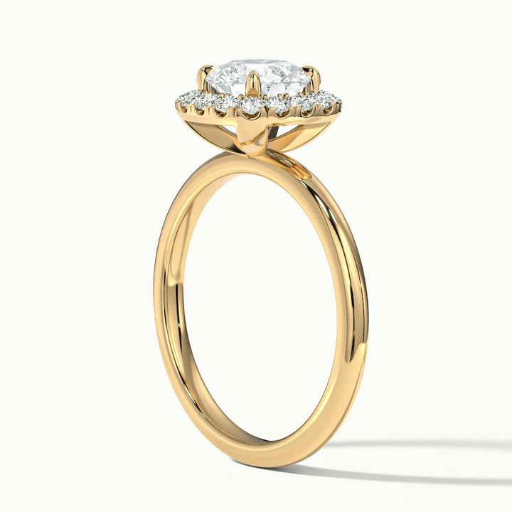 Angel 5 Carat Round Cut Halo Lab Grown Diamond Ring in 14k Yellow Gold
