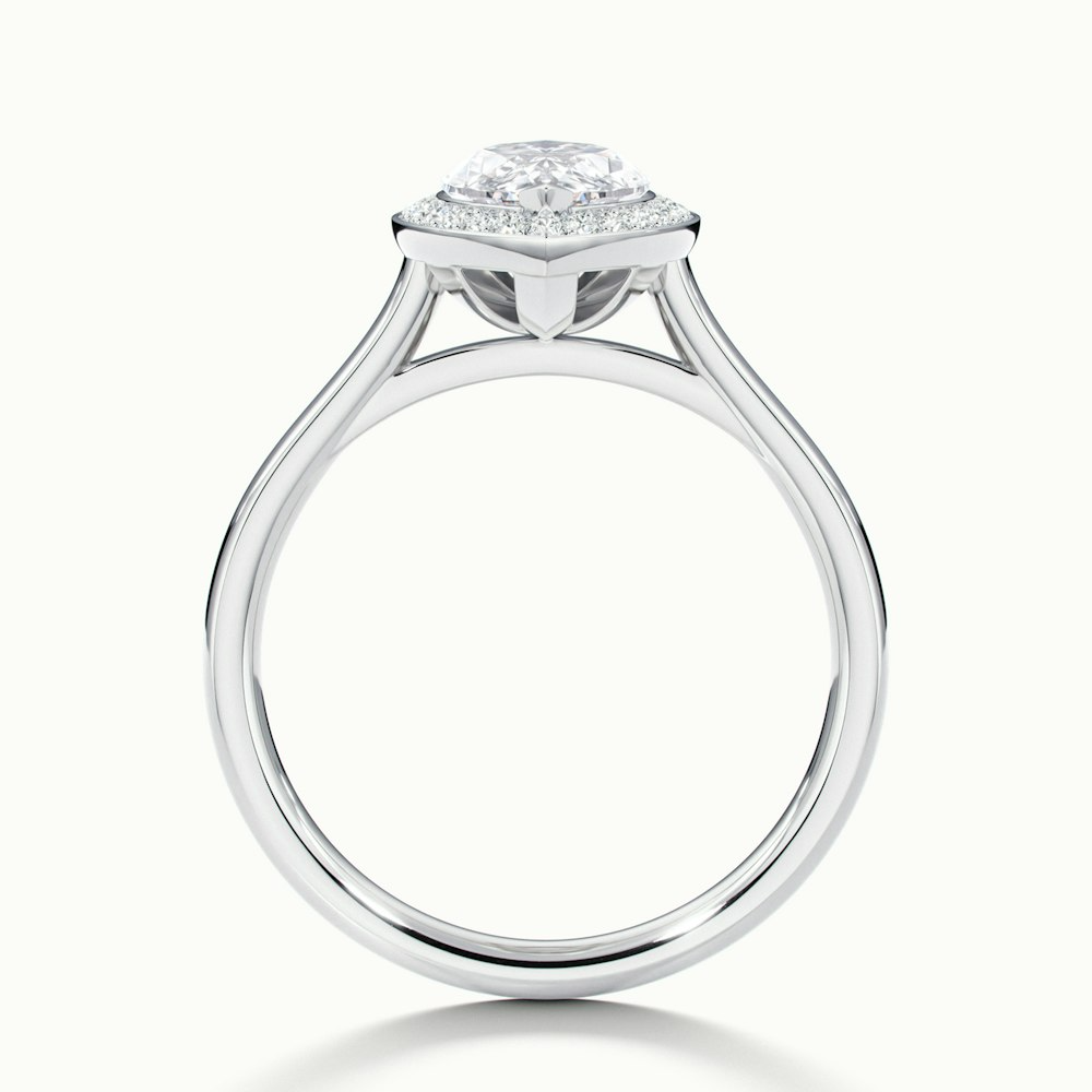 Carla 3 Carat Marquise Halo Lab Grown Diamond Ring in 10k White Gold