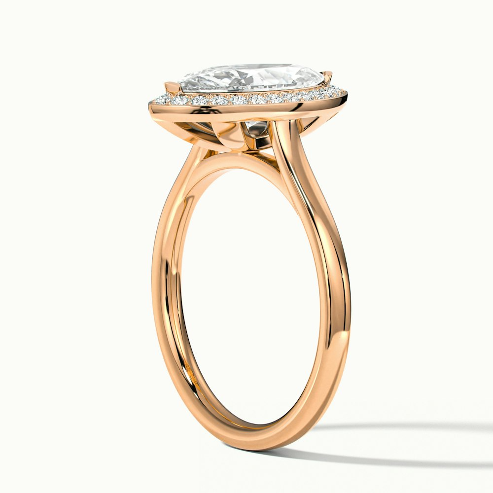 Carla 2 Carat Marquise Halo Lab Grown Diamond Ring in 14k Rose Gold