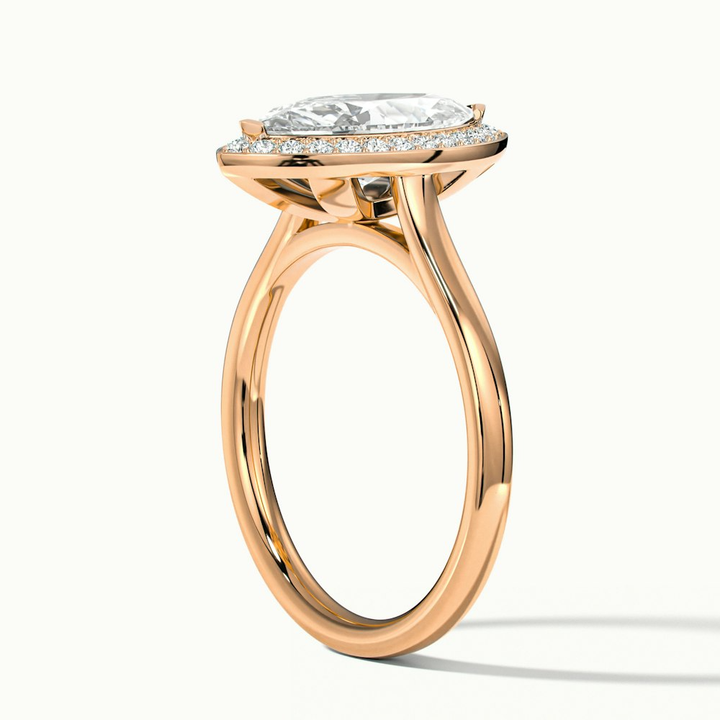 Sky 3.5 Carat Marquise Halo Moissanite Engagement Ring in 10k Rose Gold