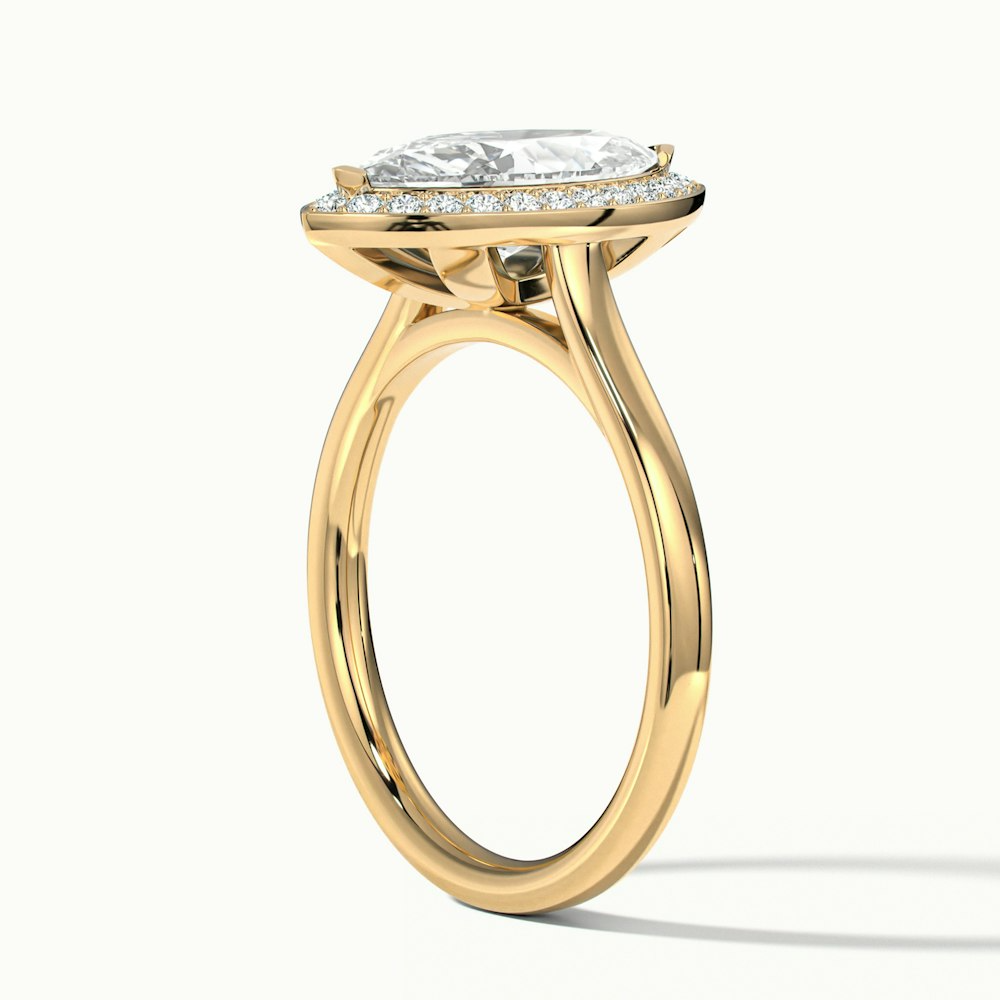 Carla 1.5 Carat Marquise Halo Lab Grown Diamond Ring in 10k Yellow Gold