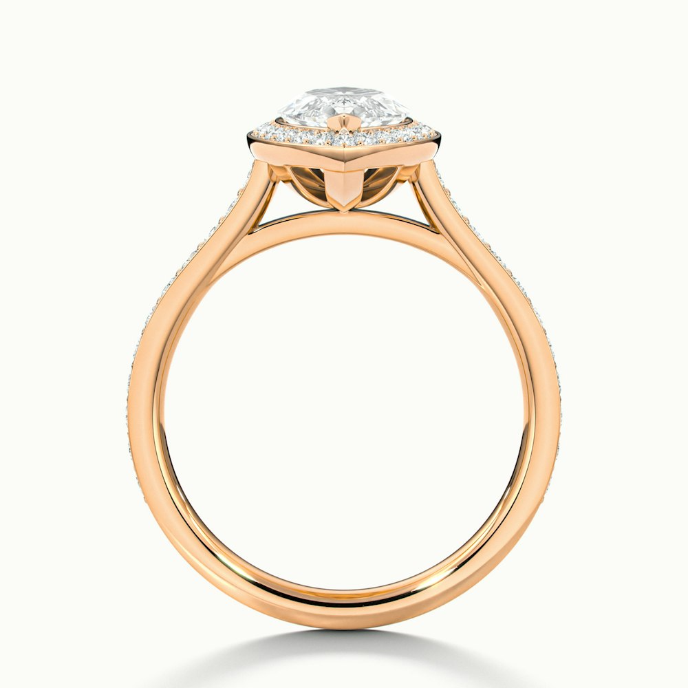 Lara 5 Carat Marquise Halo Pave Lab Grown Diamond Ring in 18k Rose Gold
