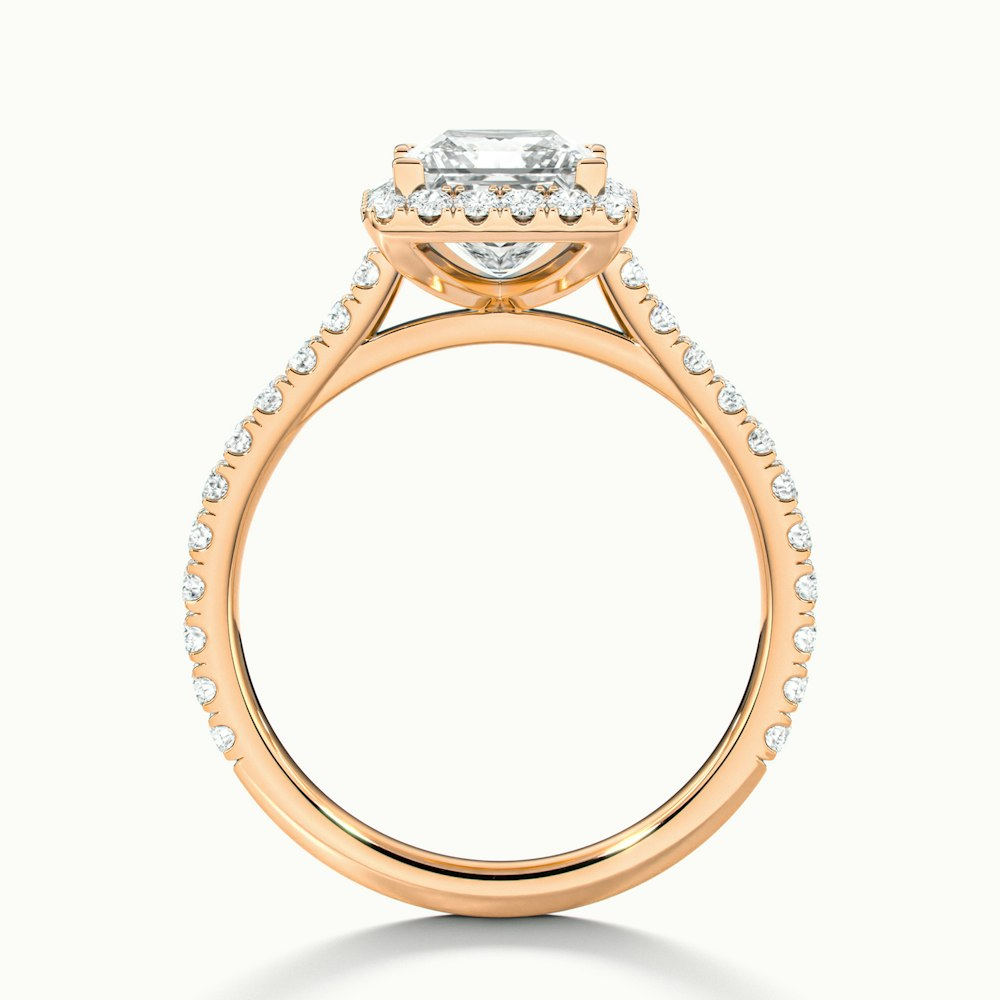 Love 1 Carat Princess Halo Pave Lab Grown Diamond Ring in 18k Rose Gold