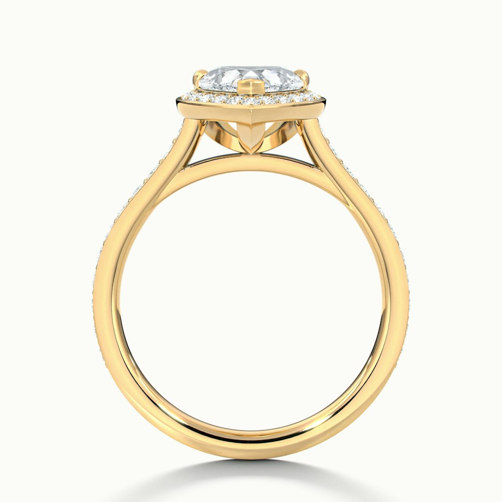 Macy 1.5 Carat Heart Shaped Halo Pave Lab Grown Diamond Ring in 10k Yellow Gold