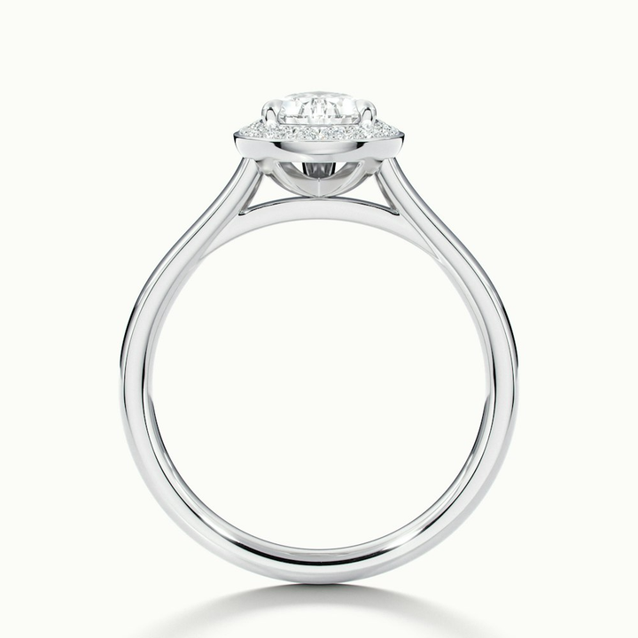 Nina 3 Carat Pear Halo Lab Grown Diamond Ring in 10k White Gold