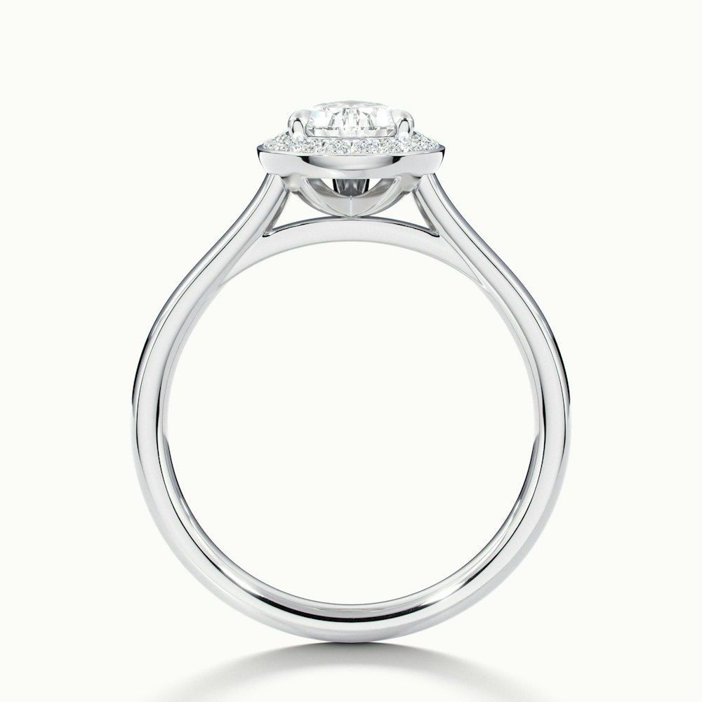 Nina 2 Carat Pear Halo Lab Grown Diamond Ring in 14k White Gold