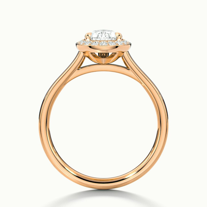Nina 1 Carat Pear Halo Lab Grown Diamond Ring in 14k Rose Gold