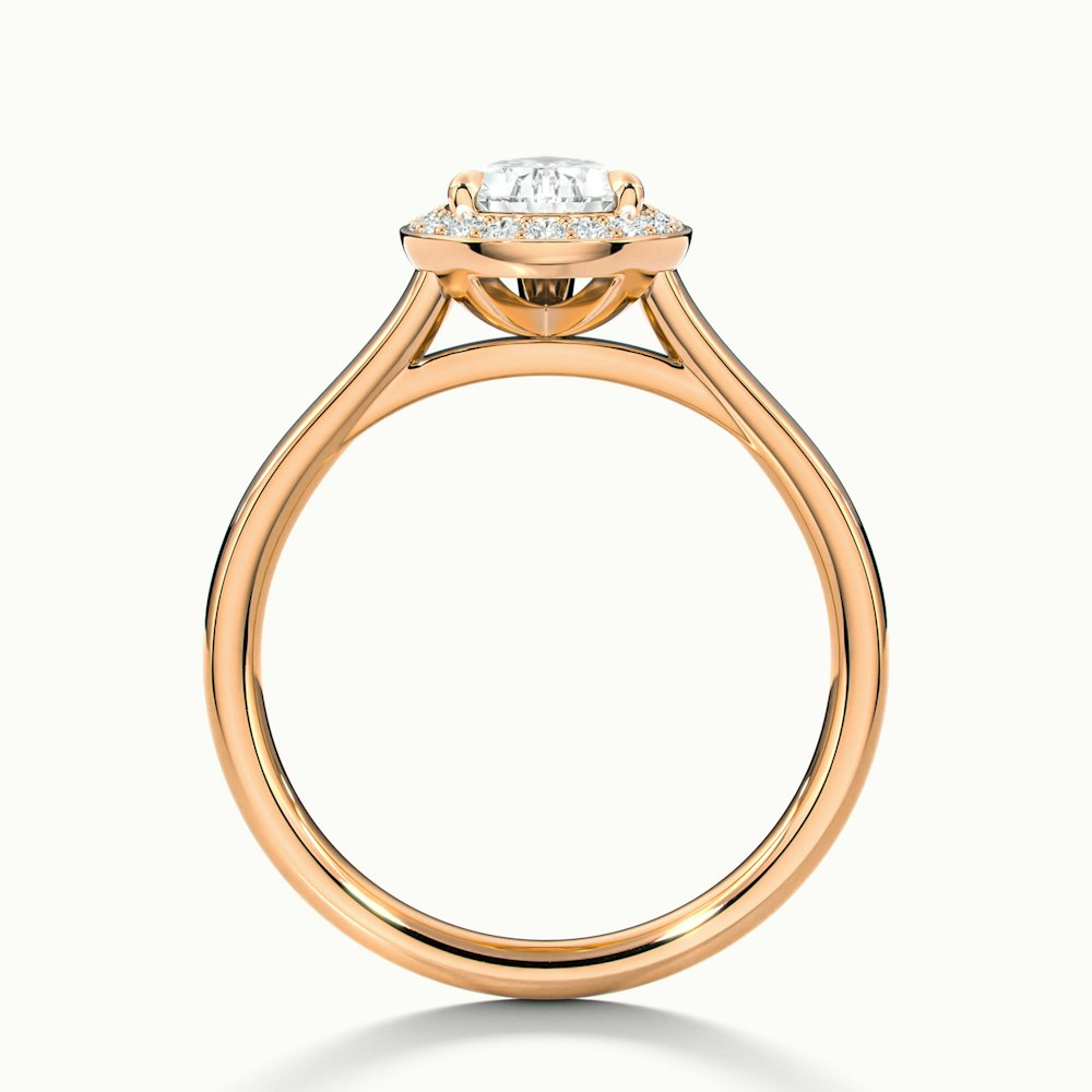 Siya 3 Carat Pear Halo Moissanite Engagement Ring in 18k Rose Gold