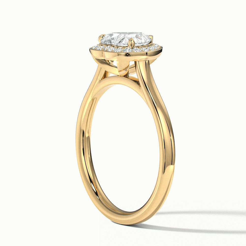 Ruby 1.5 Carat Heart Halo Lab Grown Diamond Ring in 10k Yellow Gold