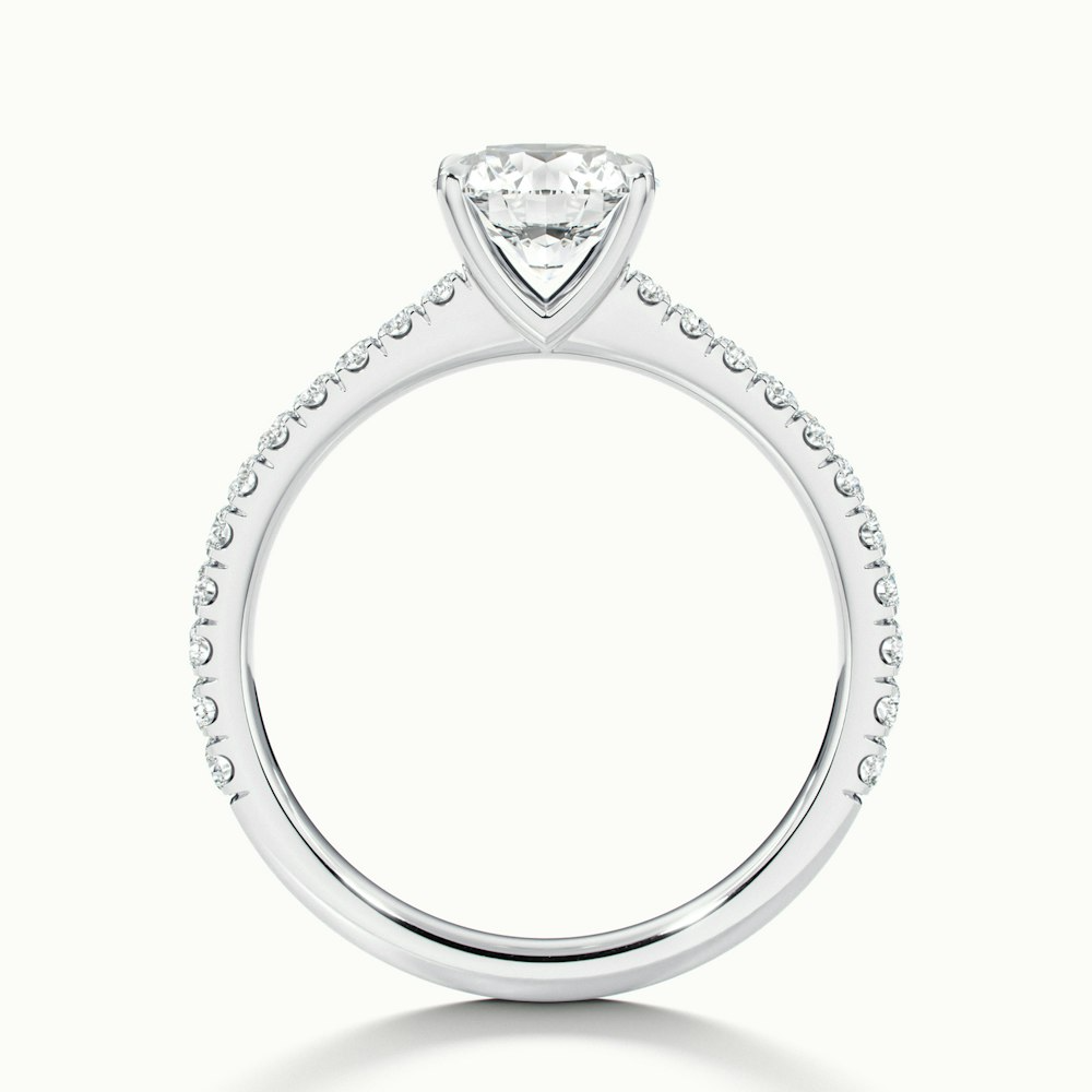 Zola 1.5 Carat Round Solitaire Pave Moissanite Engagement Ring in 10k White Gold